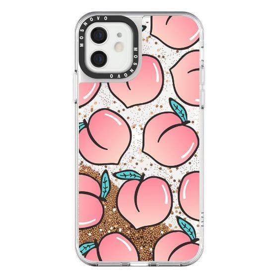 Cute Peach Glitter Phone Case - iPhone 12 Case