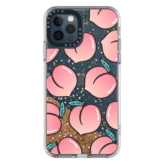 Cute Peach Glitter Phone Case - iPhone 12 Pro Max Case