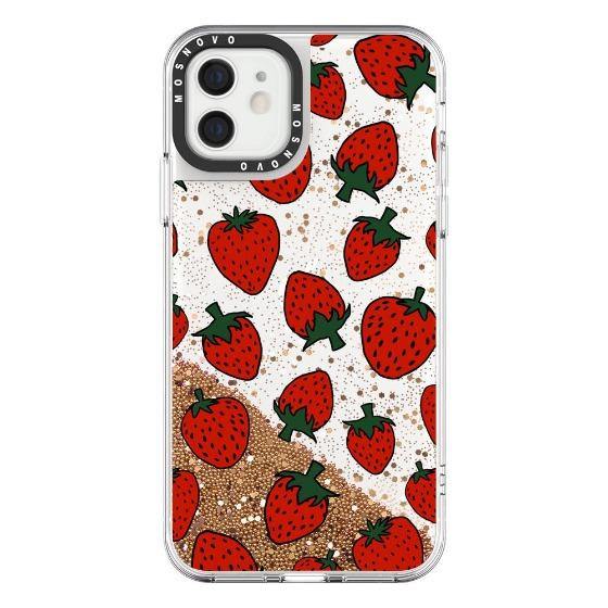 Red Strawberry Glitter Phone Case - iPhone 12 Case