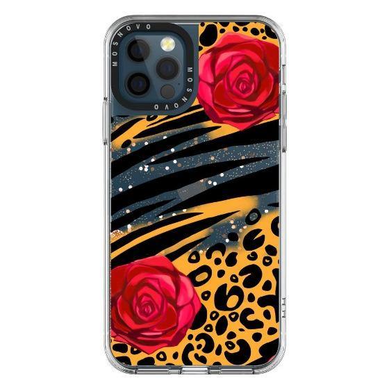 Leopard Rose Glitter Phone Case - iPhone 12 Pro Max Case