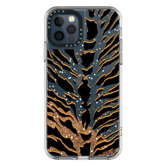 Tiger Print Glitter Phone Case - iPhone 12 Pro Max Case