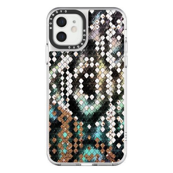 Snake Print Glitter Phone Case - iPhone 12 Case