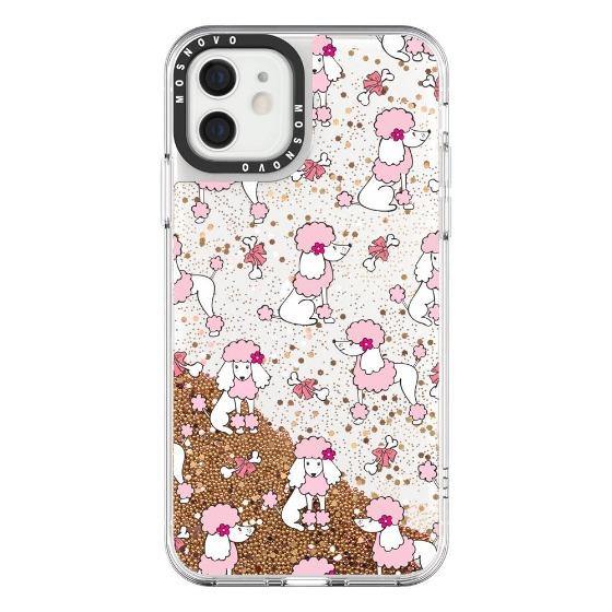 Cute Poodle Glitter Phone Case - iPhone 12 Case