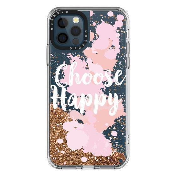 Choose Happy Glitter Phone Case - iPhone 12 Pro Max Case