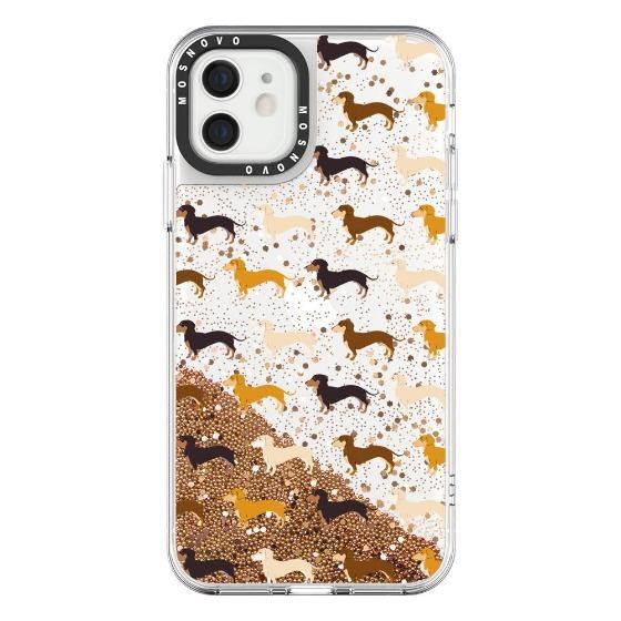 Cute Dachshund Glitter Phone Case - iPhone 12 Mini Case