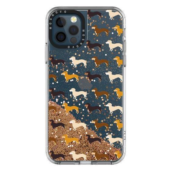 Cute Dachshund Glitter Phone Case - iPhone 12 Pro Max Case