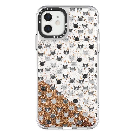 Cats Head Glitter Phone Case - iPhone 12 Mini Case