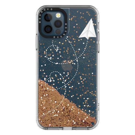 Little Cute Plane Glitter Phone Case - iPhone 12 Pro Max Case