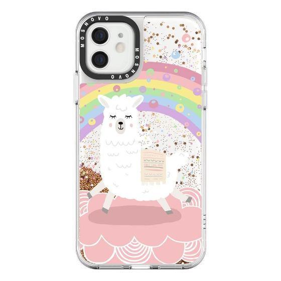 Rainbow Alpaca Glitter Phone Case - iPhone 12 Case