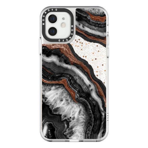 Black Agate Glitter Phone Case - iPhone 12 Mini Case