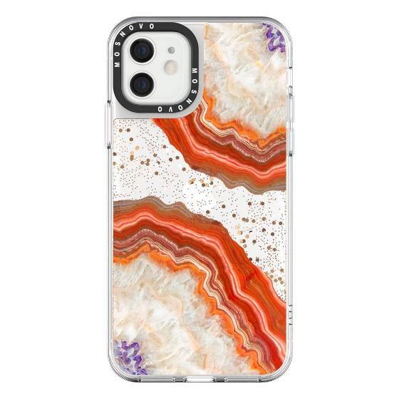 Red Agate Glitter Phone Case - iPhone 12 Case