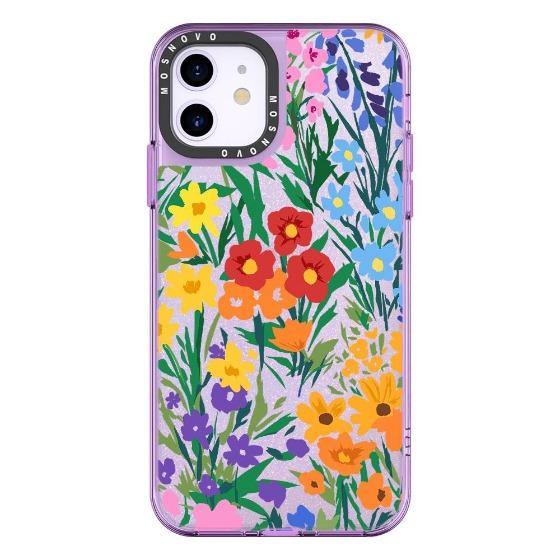 Spring Botanical Flower Floral Glitter Phone Case - iPhone 11 Case