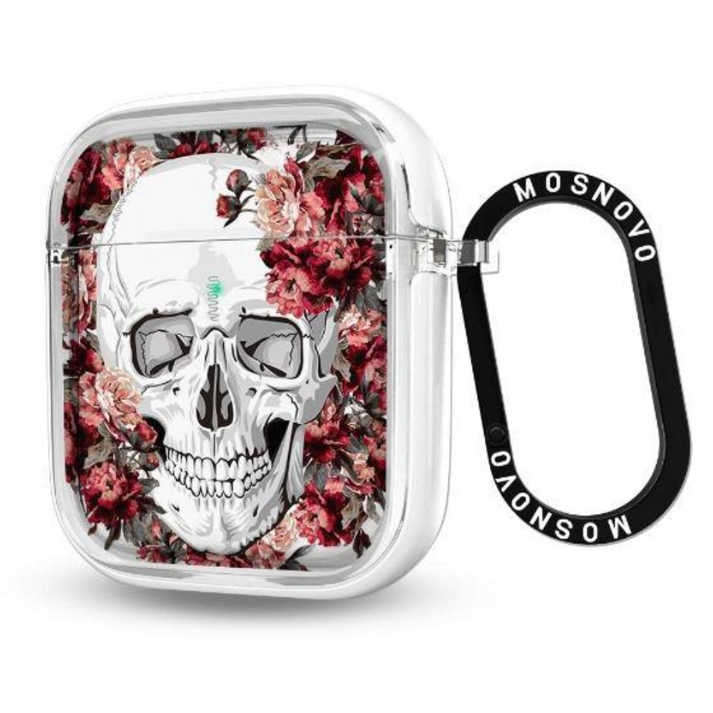 Red Flower Skull AirPods 1/2 Case