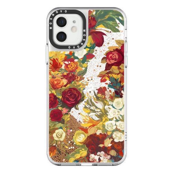 Rose Bush Glitter Phone Case - iPhone 12 Case