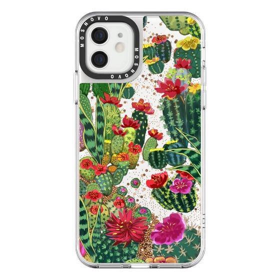 Cactus Botany Glitter Phone Case - iPhone 12 Mini Case