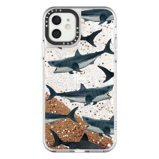 White Shark Glitter Phone Case - iPhone 12 Case