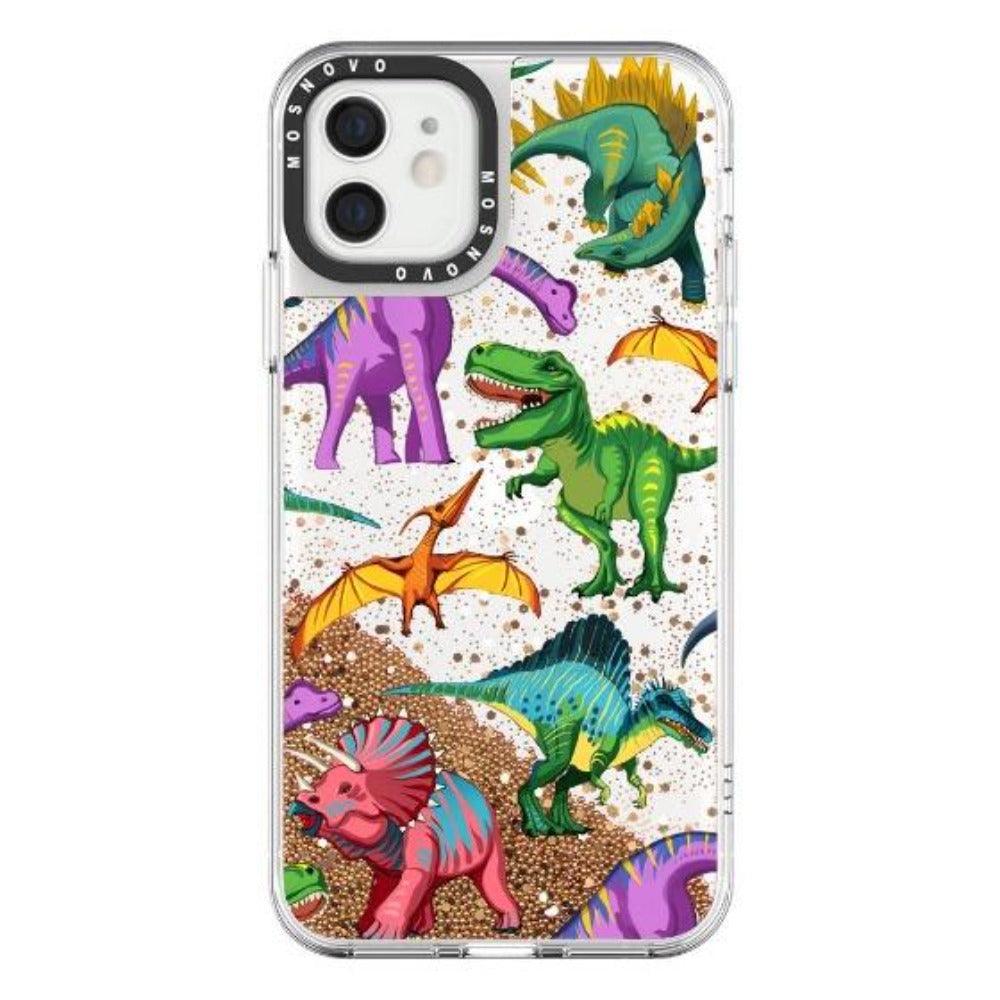 Dinosaur World Glitter Phone Case - iPhone 12 Mini Case