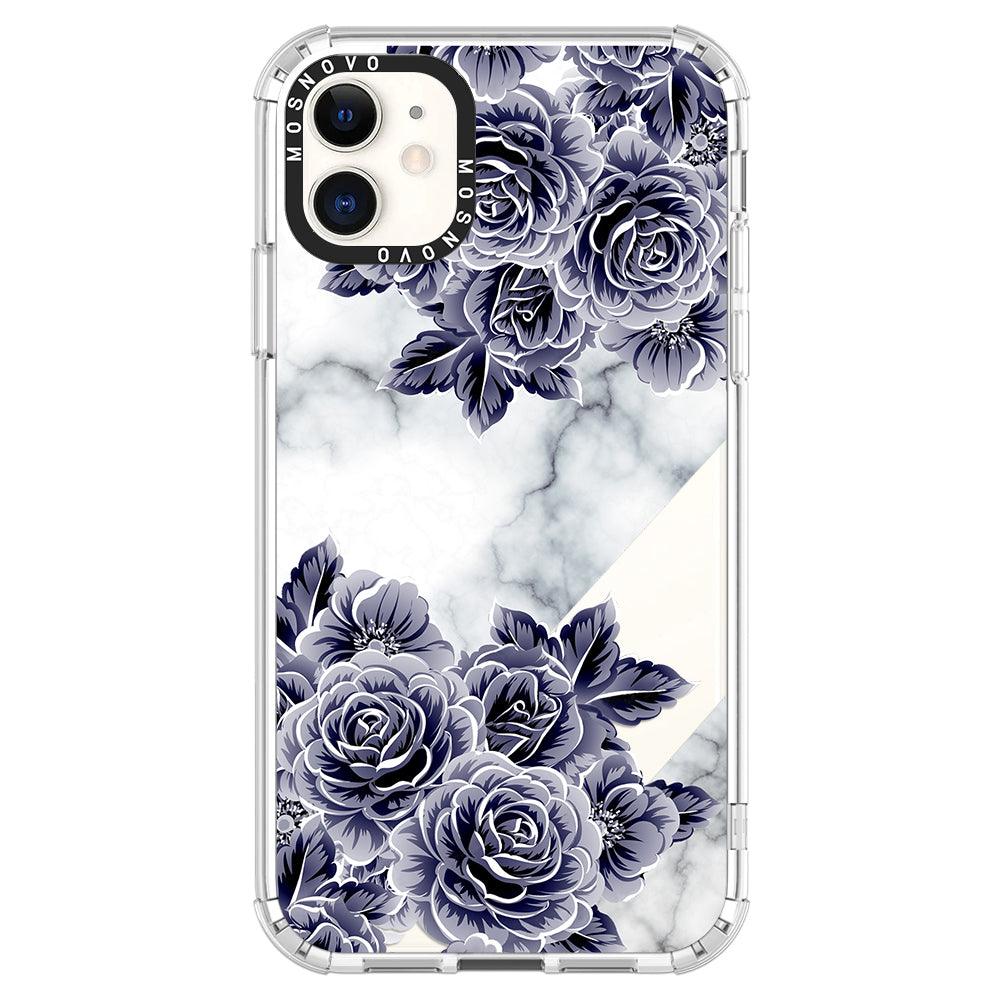 Purple Flower Marble Phone Case - iPhone 11 Case