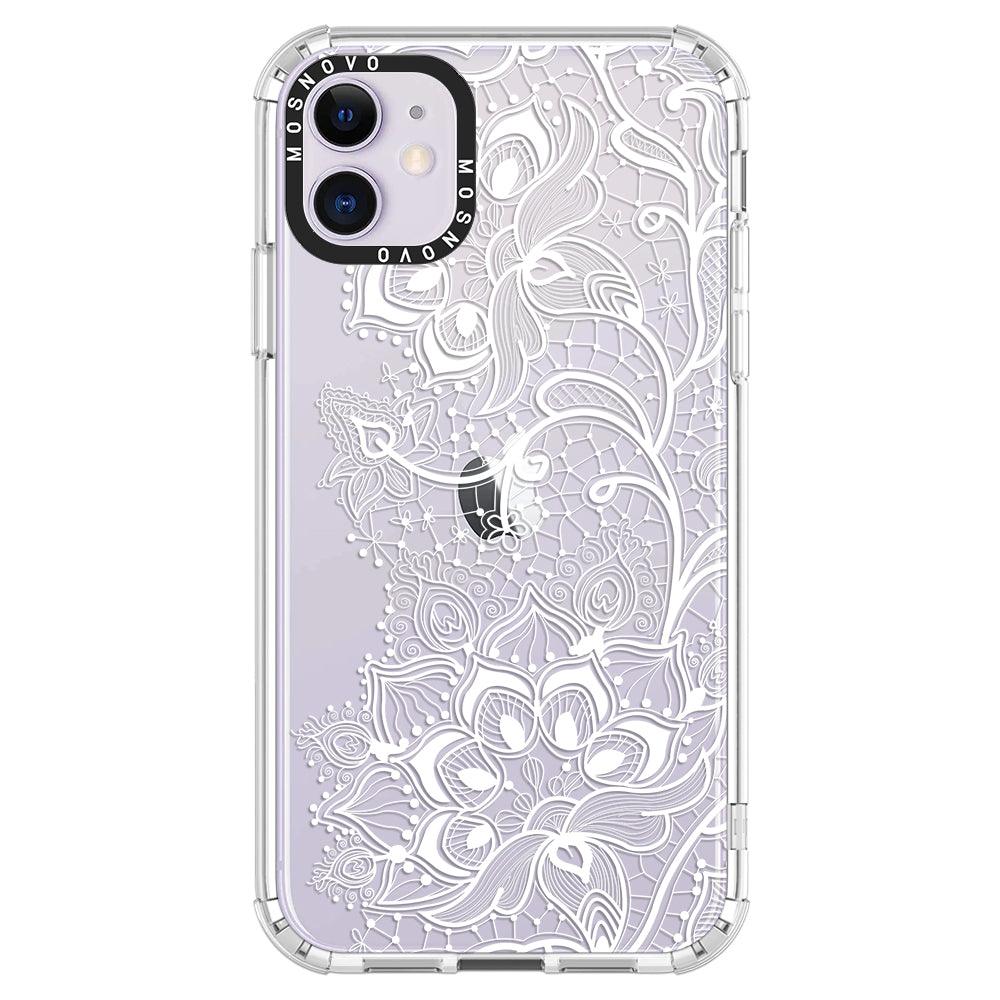 White Lotus Henna Phone Case - iPhone 11 Case