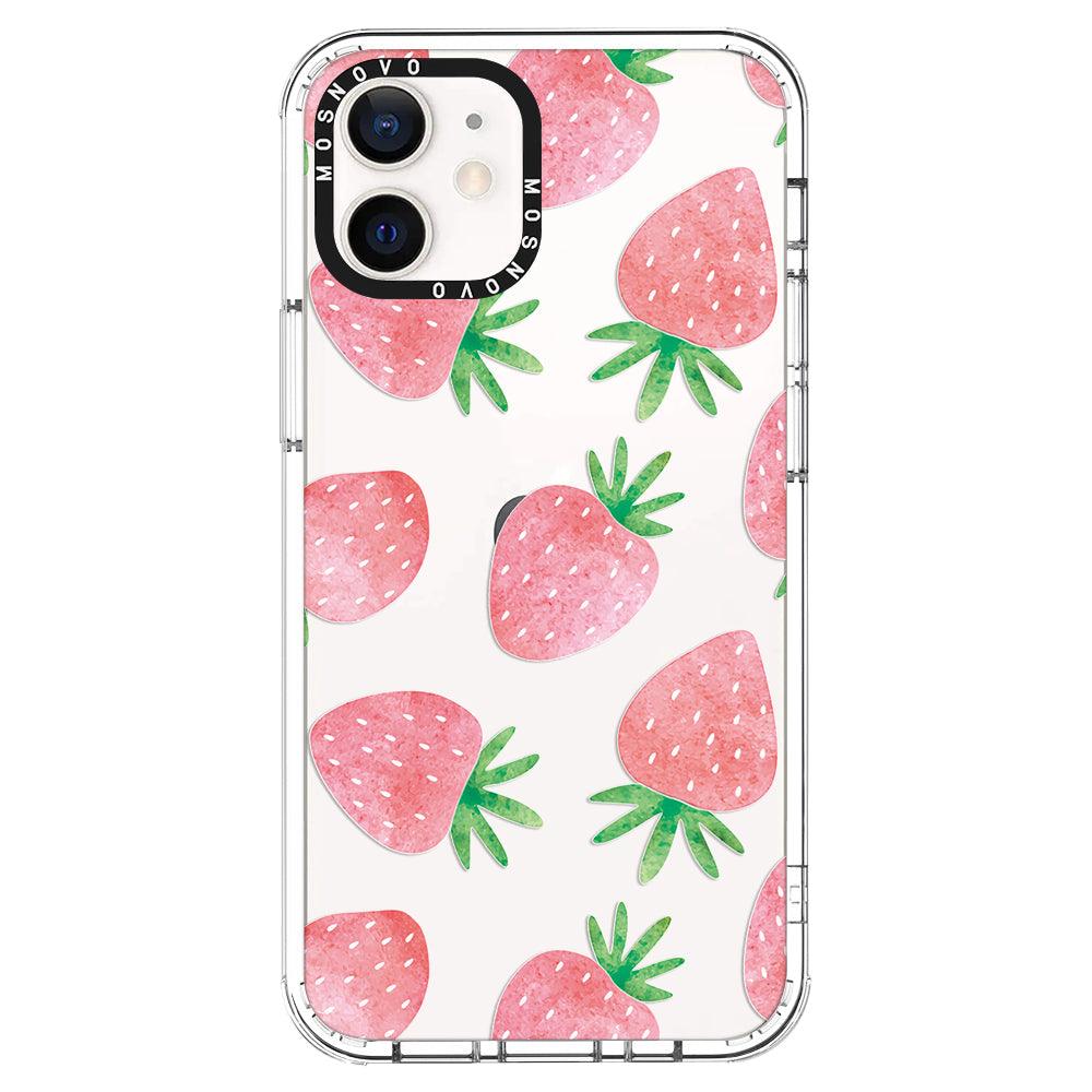 Pastel Strawberry Phone Case - iPhone 12 Case