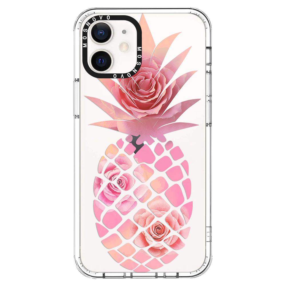 Pink Floral Pineapple Phone Case - iPhone 12 Case