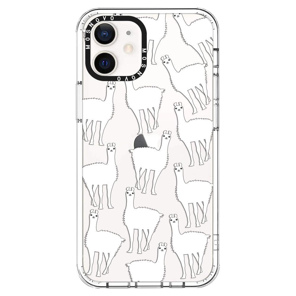 White Llama Phone Case - iPhone 12 Mini Case