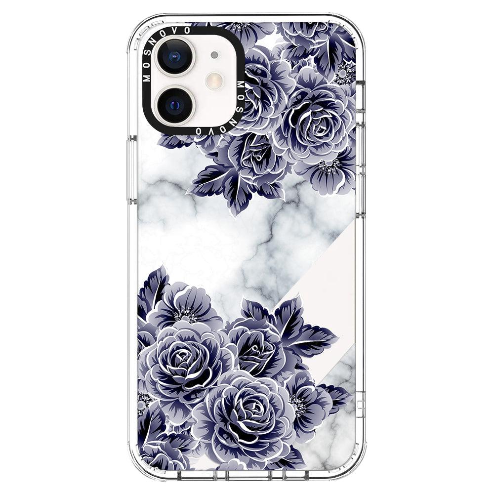 Purple Flower Marble Phone Case - iPhone 12 Case