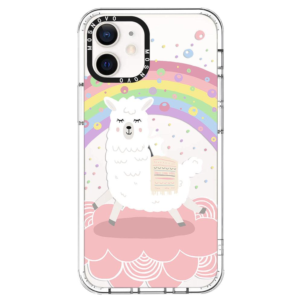 Pastel Rainbow Llama Phone Case - iPhone 12 Case