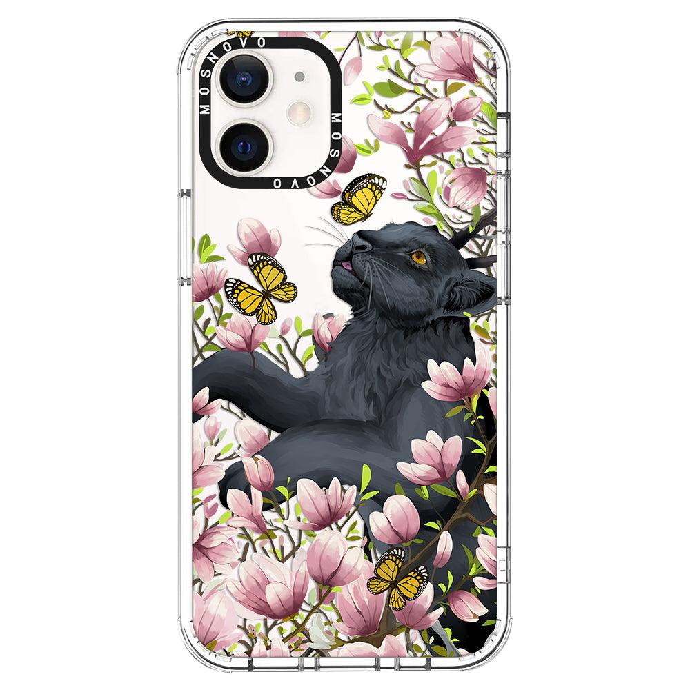 Black Leopard Garden Phone Case - iPhone 12 Case