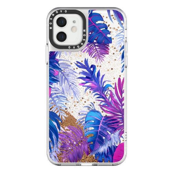 Fancy Palm Leaves Glitter Phone Case - iPhone 12 Mini Case