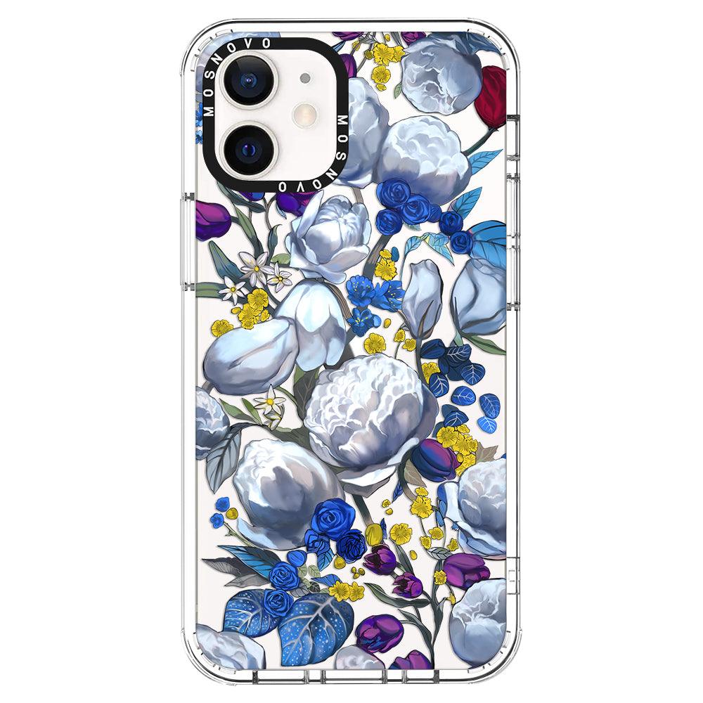 Purple Blue Floral Phone Case - iPhone 12 Case