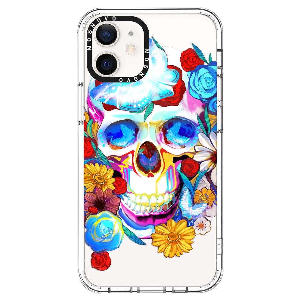 Sugar Flower Skull Phone Case - iPhone 12 Mini Case