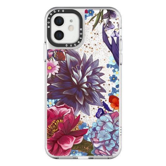 Blue Lilacs Glitter Phone Case - iPhone 12 Case