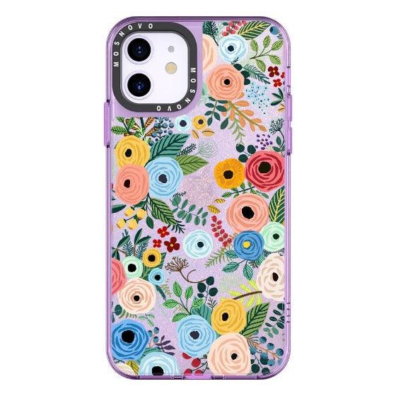 Pastel Perfection Flower Glitter Phone Case - iPhone 11 Case