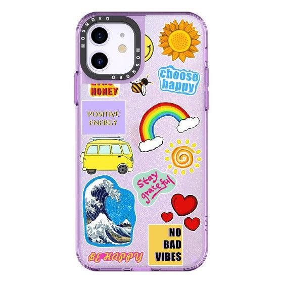 Happy Vibes Glitter Phone Case - iPhone 11 Case