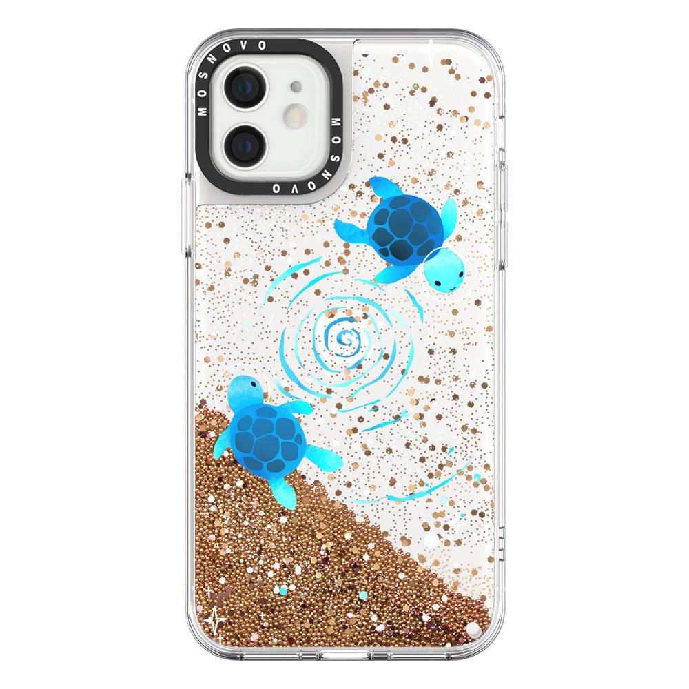 Space Turtle Glitter Phone Case - iPhone 12 Mini Case