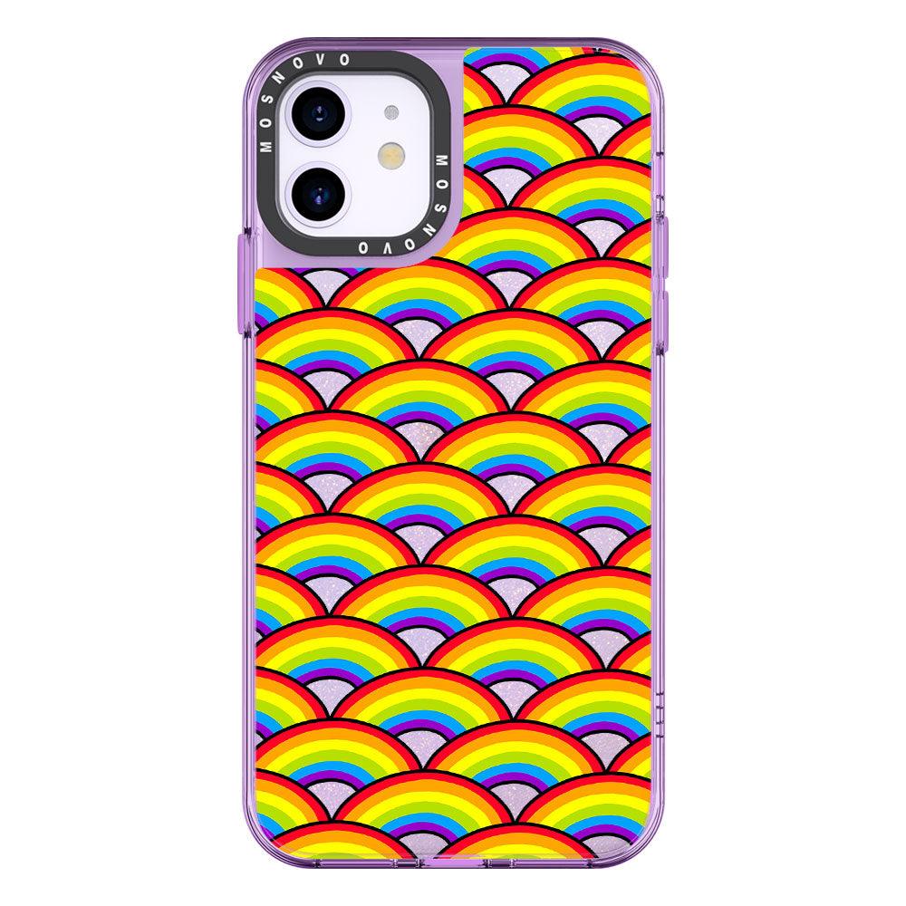 Rainbow Waves Glitter Phone Case - iPhone 11 Case