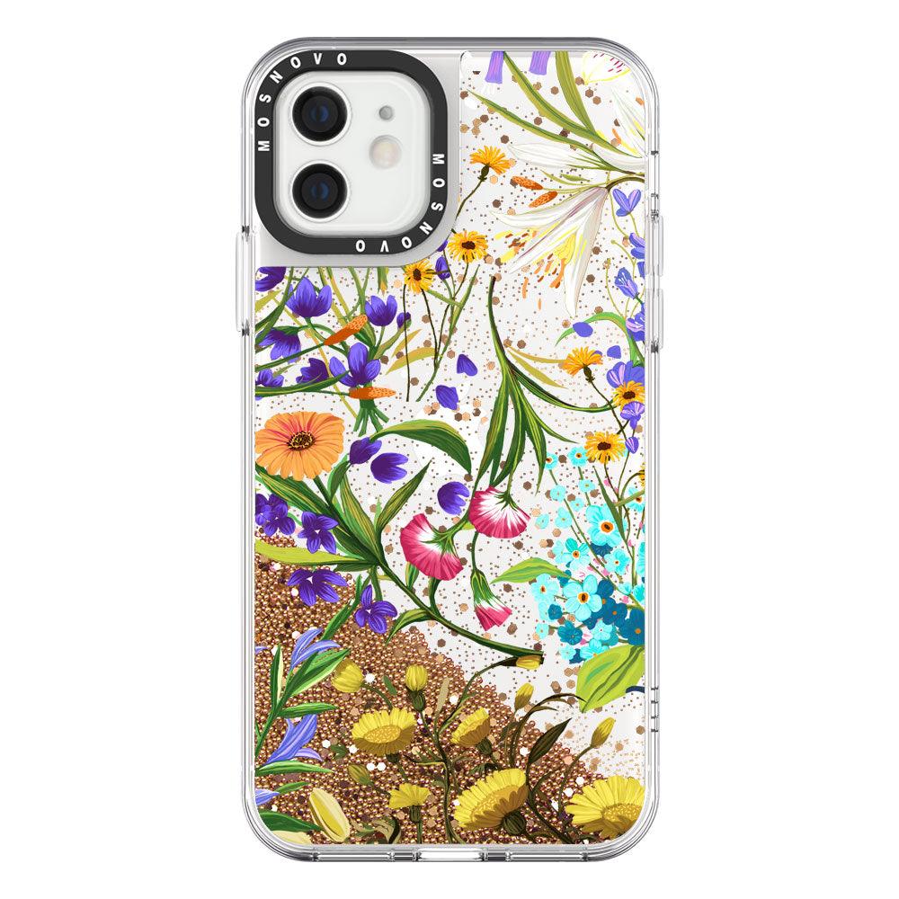 Summer Flower Holidays Glitter Phone Case - iPhone 12 Case