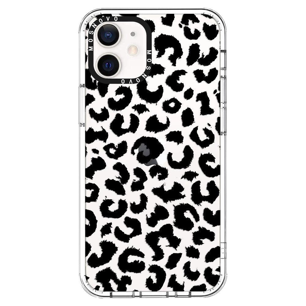 Black Leopard Print Phone Case - iPhone 12 Case