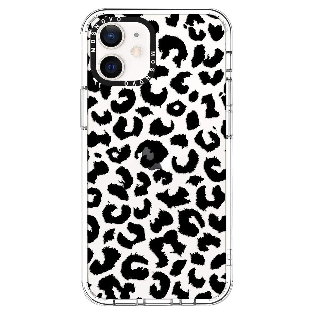 Black Leopard Print Phone Case - iPhone 12 Mini Case