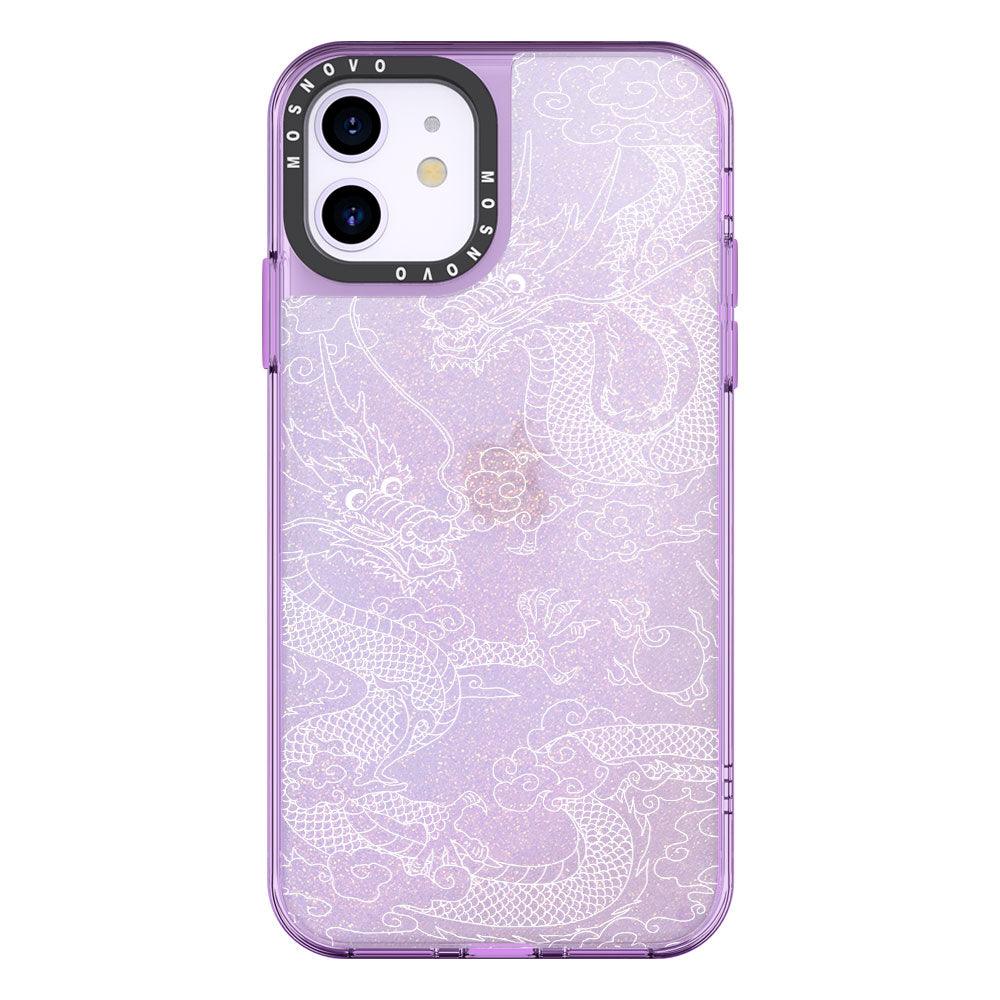 White Dragon Glitter Phone Case - iPhone 11 Case