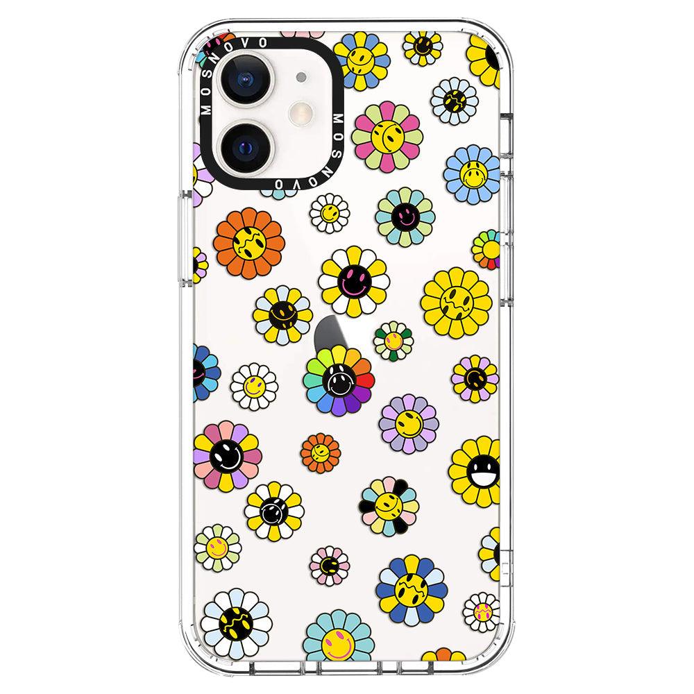 Flower Smile Face Phone Case - iPhone 12 Case