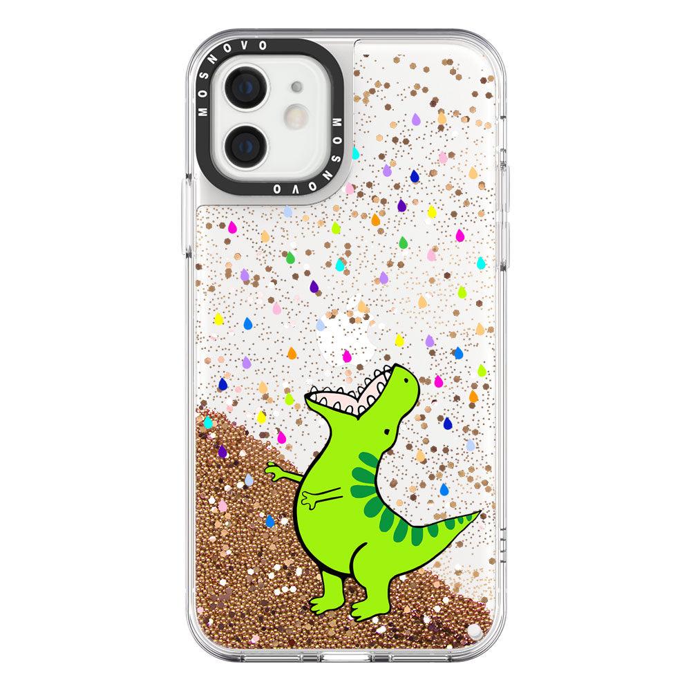 Rainbow Dinosaur Glitter Phone Case - iPhone 12 Mini Case