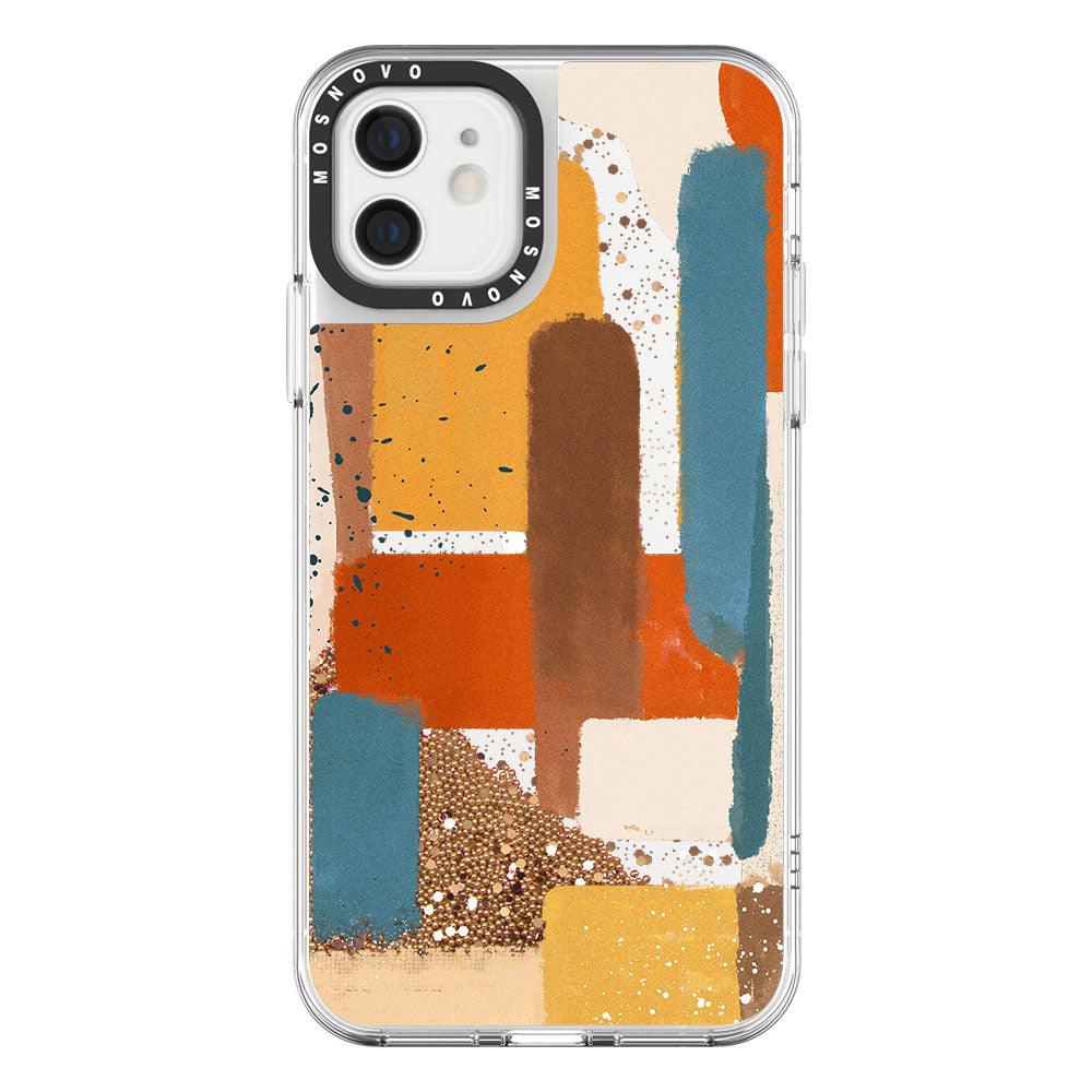 Modern Abstract Artwork Glitter Phone Case - iPhone 12 Case