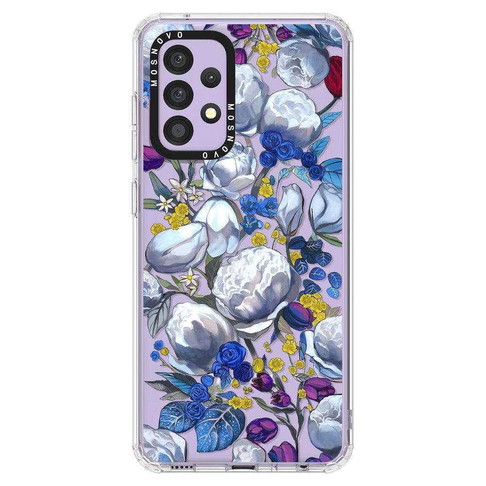 Purple Blue Floral Phone Case - Samsung Galaxy A52 & A52s Case