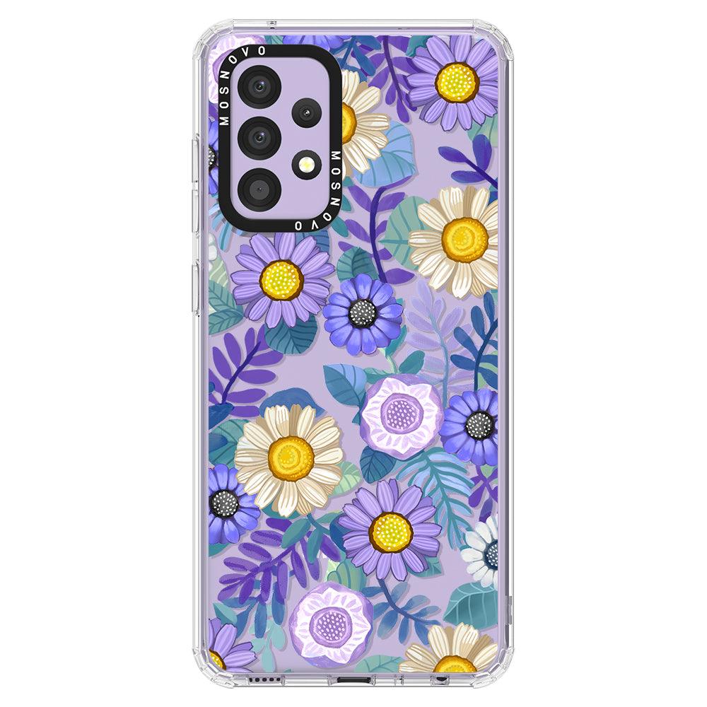 Purple Floral Phone Case - Samsung Galaxy A52 & A52s Case