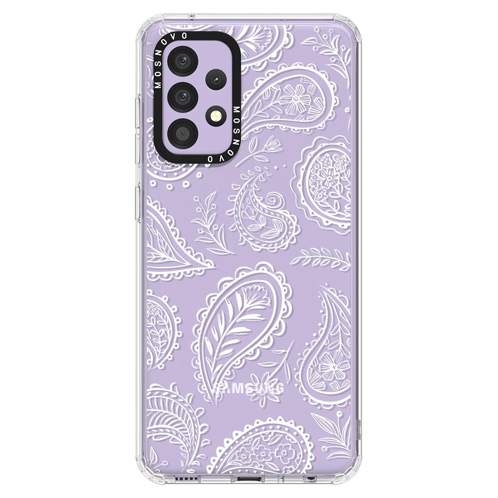 White Paisley Phone Case - Samsung Galaxy A52 & A52s Case