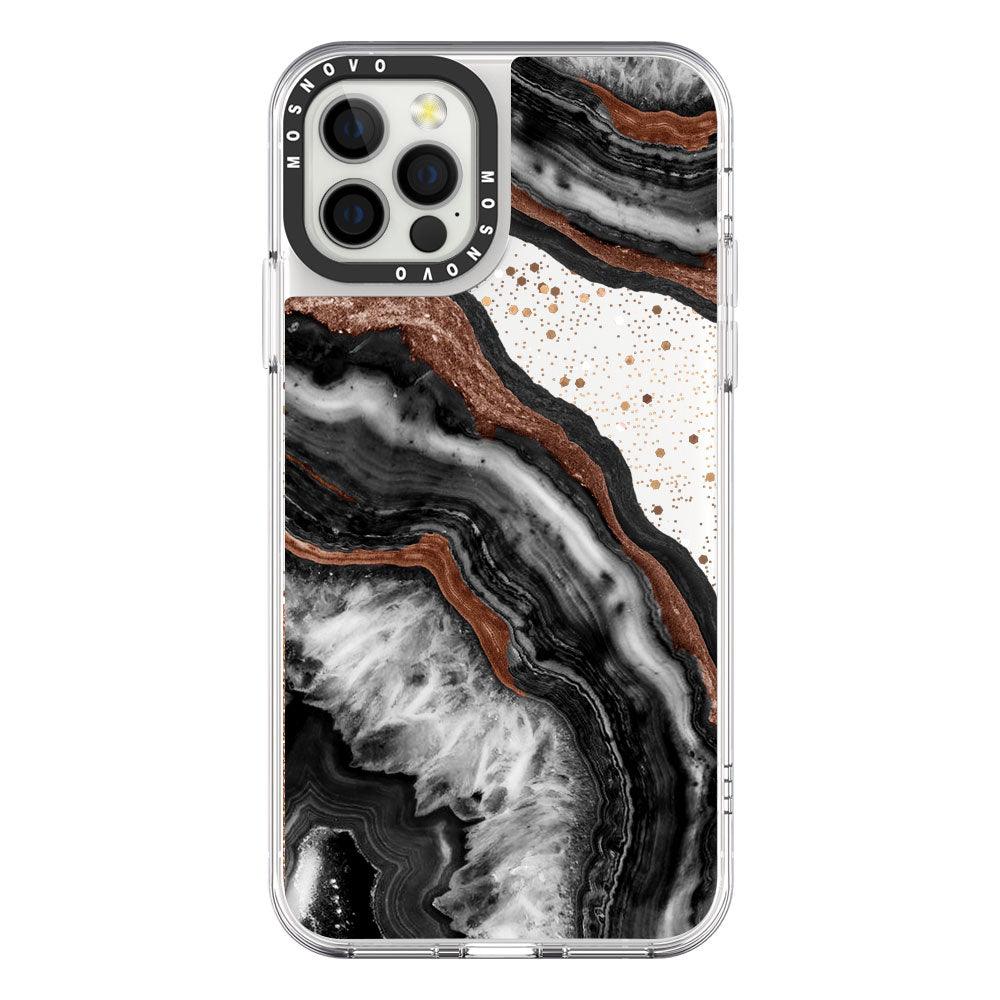 Black Agate Glitter Phone Case - iPhone 12 Pro Max Case