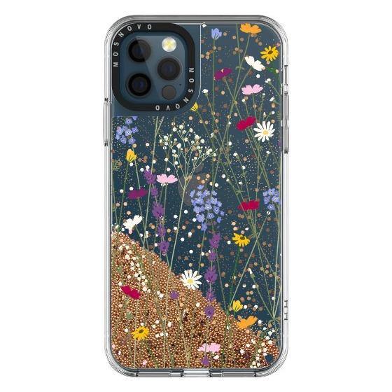 Floral Garden Lavender Daisy Flower Glitter Phone Case - iPhone 12 Pro Max Case