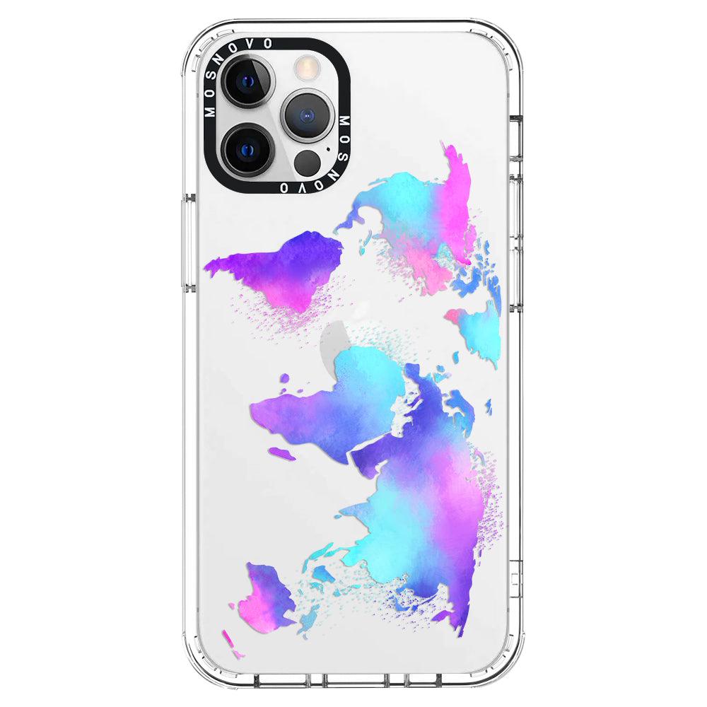 Psychedelic World Map Phone Case - iPhone 12 Pro Max Case